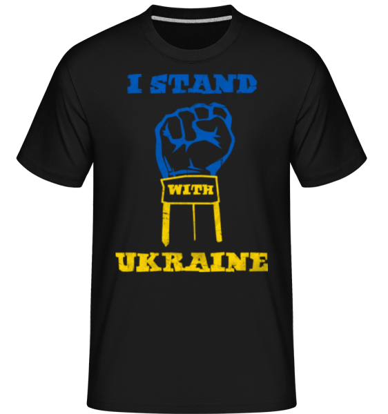 I Stand With Ukraine -  Shirtinator tričko pro pány - Černá - Napřed