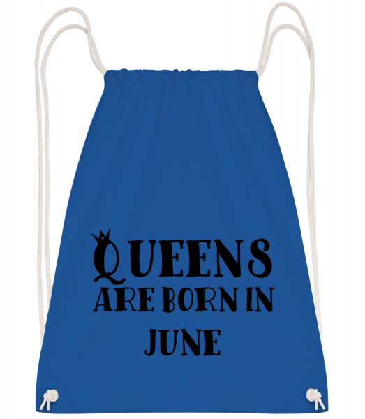 Queens Are Born In June - Drawstring batoh se šňůrkami - Královská modrá - Napřed