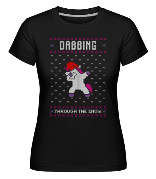 Dabbing Unicorn -  Shirtinator tričko pro dámy - Černá - Napřed