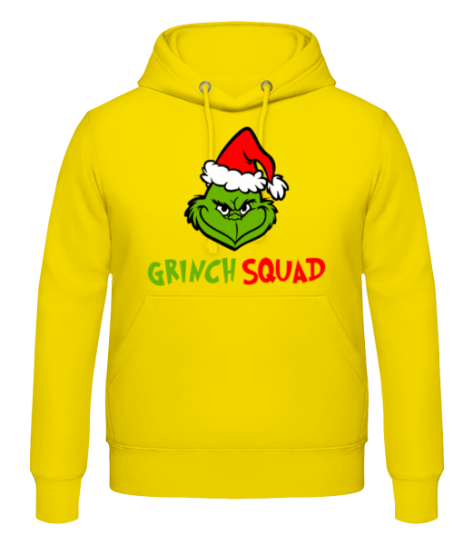 Grinch Squad - Pánská mikina s kapucí - Žlutá - Napřed