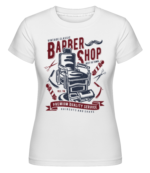 Vintage Barber Shop -  Shirtinator tričko pro dámy - Bílá - Napřed