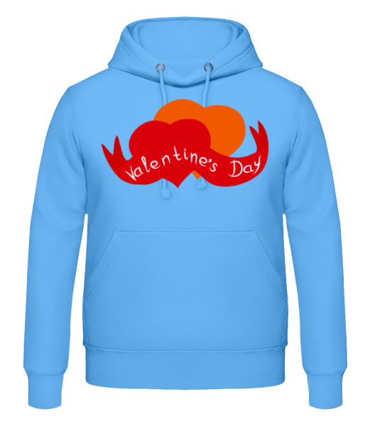 Valentine's Day Logo - Pánská mikina s kapucí - Světle modrá - Napřed