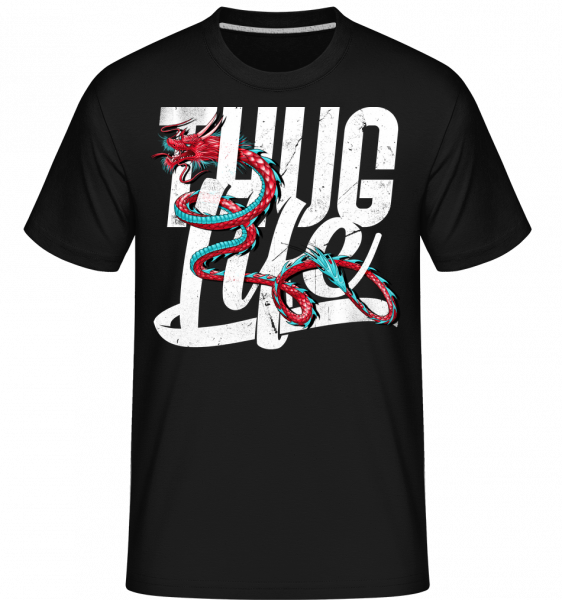 Thug Life Dragon -  Shirtinator tričko pro pány - Černá - Napřed