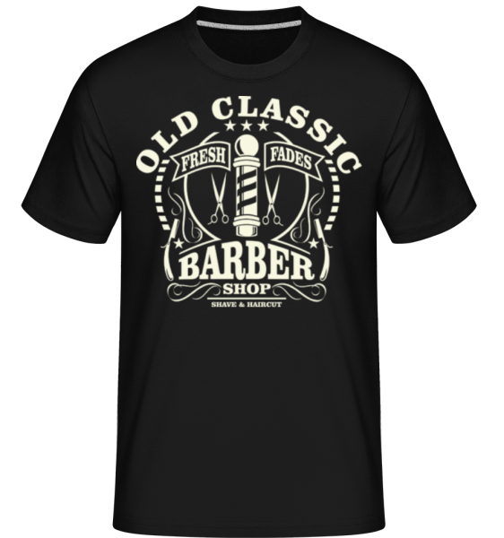 Old Classic Barber -  Shirtinator tričko pro pány - Černá - Napřed