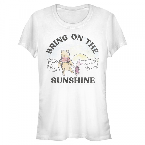 Disney - Medvedík Pú - Pú & prasátko Bring On The Sunshine - Dámské Tričko - Bílá - Napřed