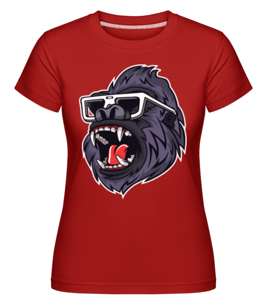Gorilla -  Shirtinator tričko pro dámy - Červená - Napřed