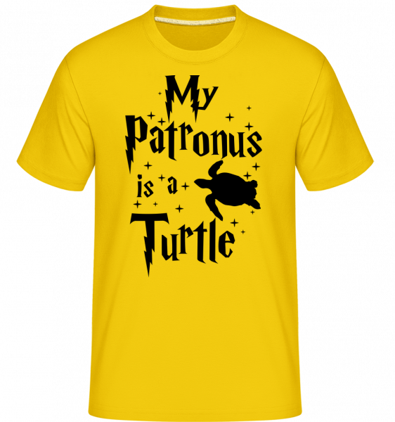 Můj patron je Turtle -  Shirtinator tričko pro pány - Zlatožlutá - Napřed