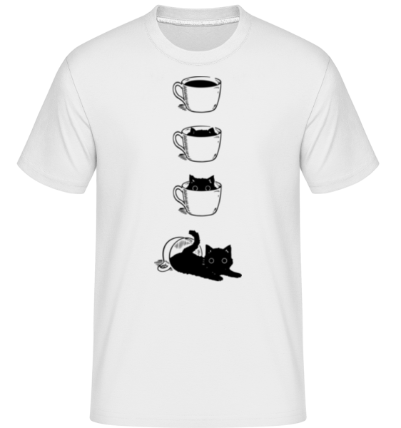 Cat In Cup -  Shirtinator tričko pro pány - Bílá - Napřed
