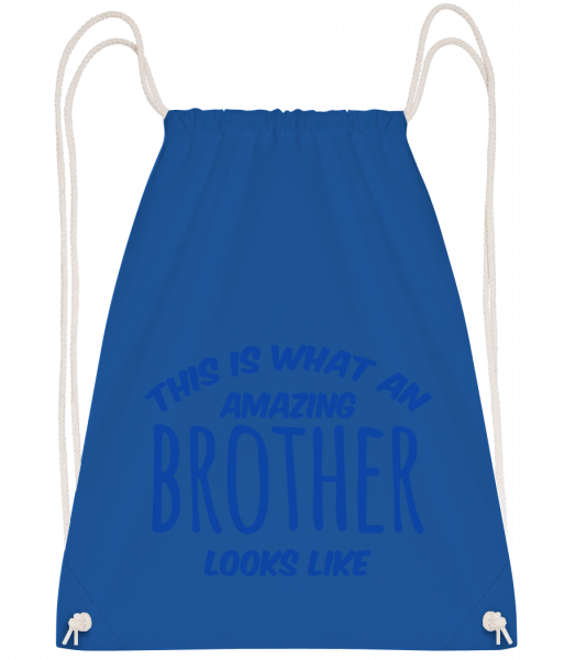 Amazing Brother Looks Like - Drawstring batoh se šňůrkami - Královská modrá - Napřed