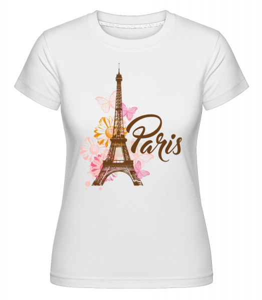 Paris France Brown -  Shirtinator tričko pro dámy - Bílá - Napřed