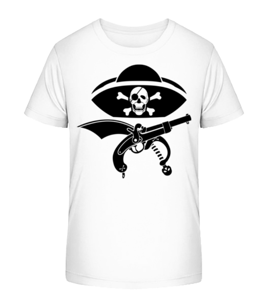 Pirate Symbol Black - Detské Bio tričko Stanley Stella - Bílá - Napřed