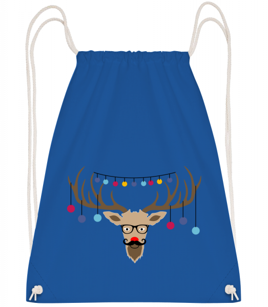 Christmas Reindeer - Drawstring batoh se šňůrkami - Královská modrá - Napřed