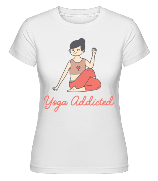 Yoga Addicted -  Shirtinator tričko pro dámy - Bílá - Napřed