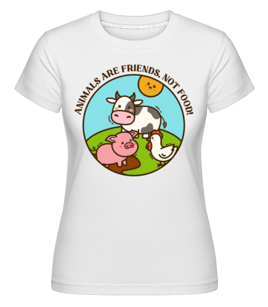 Animals Are Friends Not Food -  Shirtinator tričko pro dámy - Bílá - Napřed