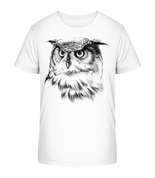 realistické Owl - Detské Bio tričko Stanley Stella - Bílá - Napřed