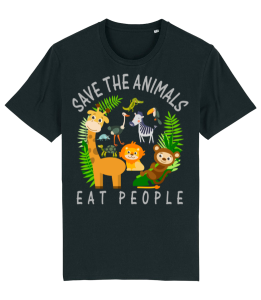 Save The Animals - Pánské bio tričko Stanley Stella - Černá - Napřed