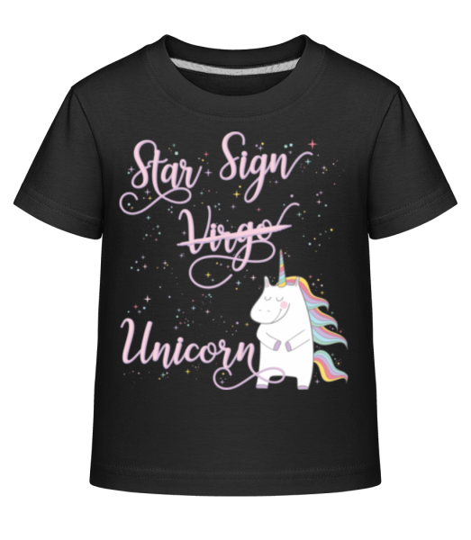 Hvězdné znamení Unicorn Virgo - Dĕtské Shirtinator tričko - Černá - Napřed