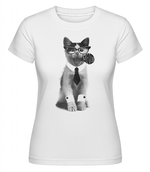 Hipster Cat -  Shirtinator tričko pro dámy - Bílá - Napřed