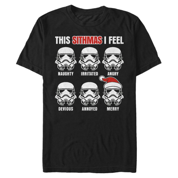 Star Wars - Stormtrooper Sithmas Feelings - Vánoce - Pánské Tričko - Černá - Napřed