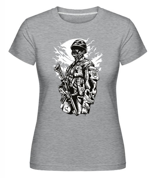 Zombie Soldier -  Shirtinator tričko pro dámy - Melírově šedá - Napřed