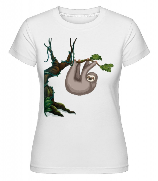 Lenost visí na stromě -  Shirtinator tričko pro dámy - Bílá - Napřed