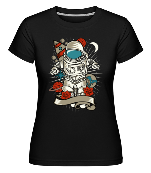 Astronaut 1 -  Shirtinator tričko pro dámy - Černá - Napřed