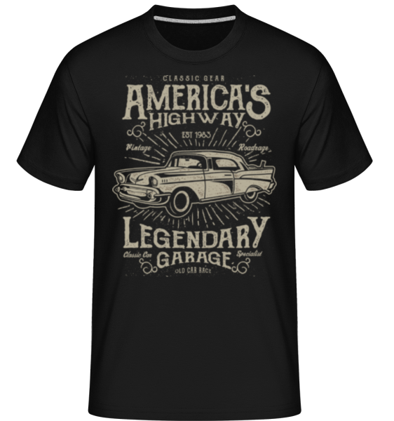 America's Highway -  Shirtinator tričko pro pány - Černá - Napřed