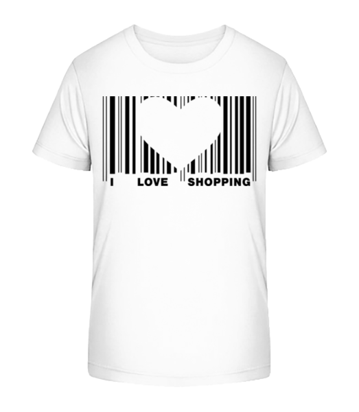 Barcode Love Shopping - Detské Bio tričko Stanley Stella - Bílá - Napřed