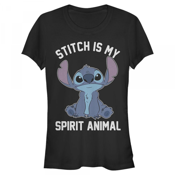 Disney - Lilo & Stitch - Stitch Spirital Animal - Dámské Tričko - Černá - Napřed