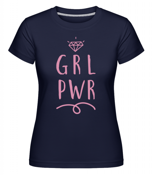 GRL PWR -  Shirtinator tričko pro dámy - Namořnická modrá - Napřed