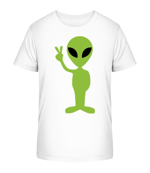 Alien Peace Sign - Detské Bio tričko Stanley Stella - Bílá - Napřed