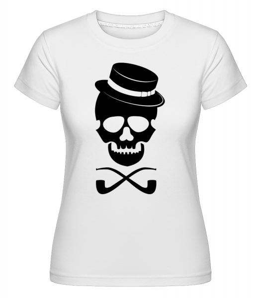 Lebka s kloboukem -  Shirtinator tričko pro dámy - Bílá - Napřed