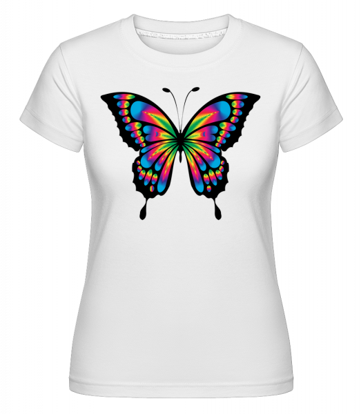 duha Butterfly -  Shirtinator tričko pro dámy - Bílá - Napřed