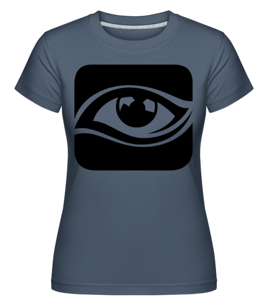 Eye Icon Black -  Shirtinator tričko pro dámy - Džínovina - Napřed