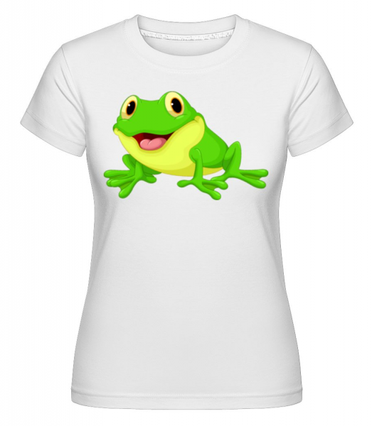 Žába s otevřenou tlamou -  Shirtinator tričko pro dámy - Bílá - Napřed