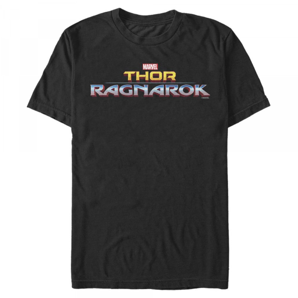 Marvel - Thor Ragnarok - Text Ragnarok Logo - Pánské Tričko - Černá - Napřed