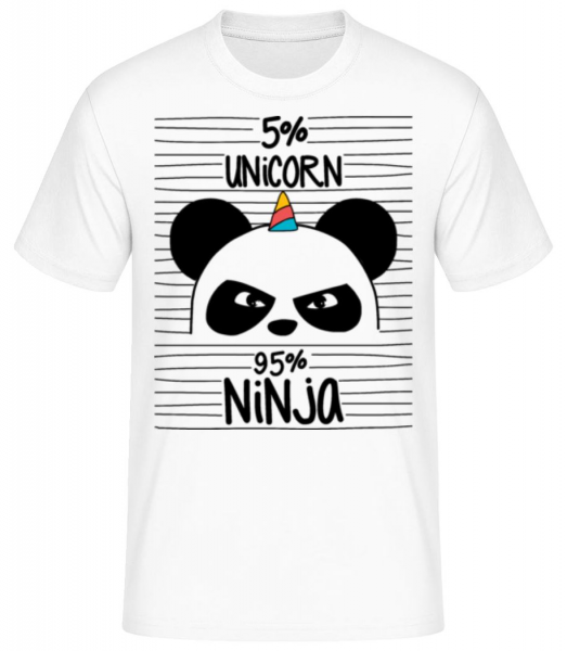 5% Unicorn 95% Ninja - Pánské basic tričko - Bílá - Napřed