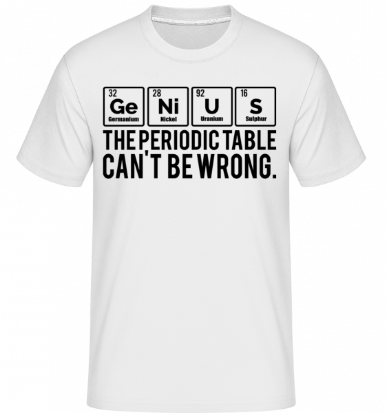 Periodická tabulka Genius -  Shirtinator tričko pro pány - Bílá - Napřed