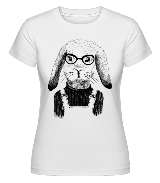 Hipster Rabbit -  Shirtinator tričko pro dámy - Bílá - Napřed