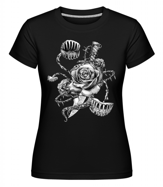 Roses Carnivores -  Shirtinator tričko pro dámy - Černá - Napřed