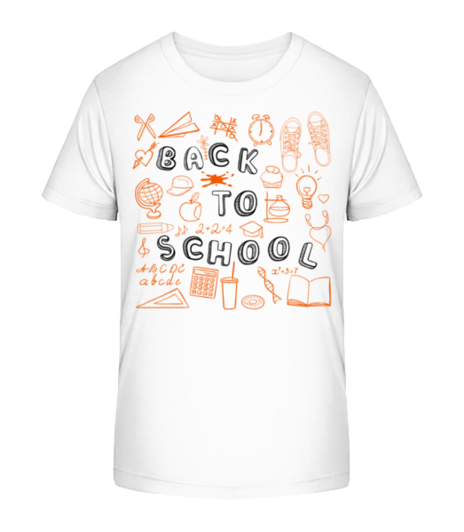 Zpátky do školy symboly - Detské Bio tričko Stanley Stella - Bílá - Napřed