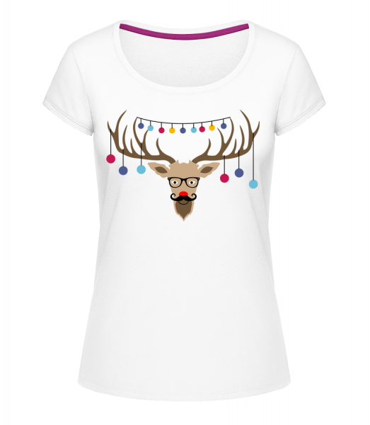 Christmas Reindeer - Megan dámské tričko s kulatým výstřihem - Bílá - Napřed
