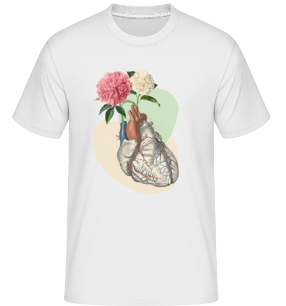 Flowers Heart -  Shirtinator tričko pro pány - Bílá - Napřed