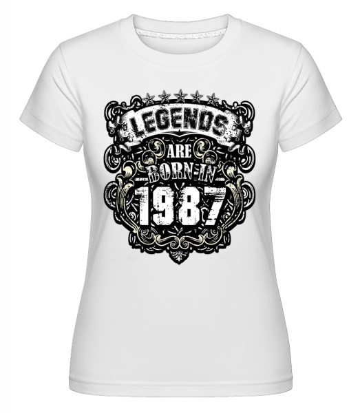 Legendy se narodili v roce 1987 -  Shirtinator tričko pro dámy - Bílá - Napřed