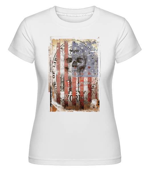 New York Skull -  Shirtinator tričko pro dámy - Bílá - Napřed