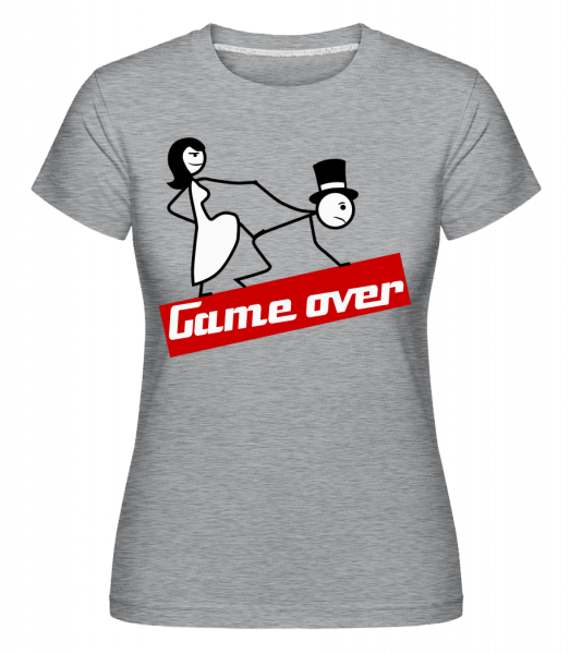 Game Over -  Shirtinator tričko pro dámy - Melirovĕ šedá - Napřed