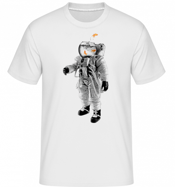 Goldfish Astronaut -  Shirtinator tričko pro pány - Bílá - Napřed