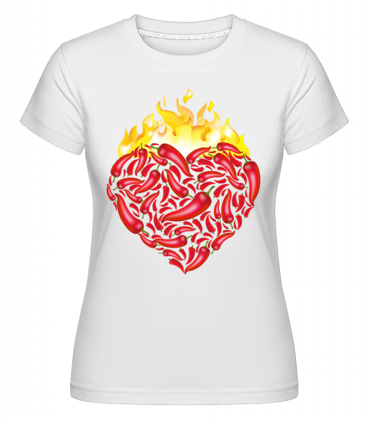chili Heart -  Shirtinator tričko pro dámy - Bílá - Napřed