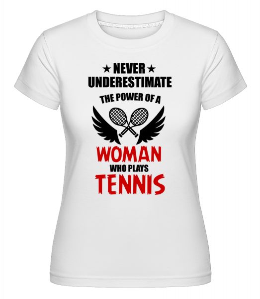 Žena, kteří hrají tenis -  Shirtinator tričko pro dámy - Bílá - Napřed