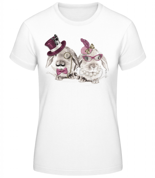 Mr And Mrs Rabbit - Dámské basic tričko - Bílá - Napřed